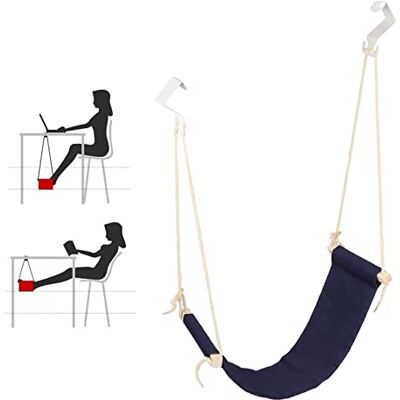 Brrnoo Foot Hammock Under Desk Footrest, Adjustable Office Footrest, Foot Hammock Breathable Adjustable Portable Under Desk Foot Rest Swing for Office Home(Blue) Brrnoo Foot Hammock Under Desk Footrest, Adjustable Office Footrest, Foot Hammock Breathable Adjustable Portable Under Desk Foot Rest Swing for Office Home(Blue)