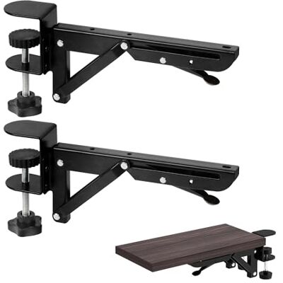 letuxaamz Keyboard Tray, Folding Shelf Bracket, Keyboard Tray Clamp Holder, Mouse Holder with Clip, Adjustable C Clamps, Foldable Table Extension for Table, DIY Office Desk, 2 Pieces letuxaamz Keyboard Tray, Folding Shelf Bracket, Keyboard Tray Clamp Holder, Mouse Holder with Clip, Adjustable C Clamps, Foldable Table Extension for Table, DIY Office Desk, 2 Pieces