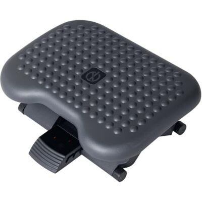 HOMCOM Footrest Adjustable Height & Angle Tilting Platform Charcoal Grey Home Office, Foot Rest HOMCOM Footrest Adjustable Height & Angle Tilting Platform Charcoal Grey Home Office, Foot Rest