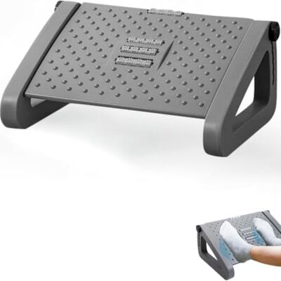 JORCEDI Ergonomic Foot Rest Under Desk with Massage Rollers, 6 Height Adjustable Office Footstool (44x30cm), Anti-Slip Footrest for Home Office, Improves Posture & Relieves Leg Fatigue (A,B) JORCEDI Ergonomic Foot Rest Under Desk with Massage Rollers, 6 Height Adjustable Office Footstool (44x30cm), Anti-Slip Footrest for Home Office, Improves Posture & Relieves Leg Fatigue (A,B)