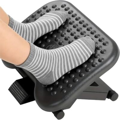 HUDFVIOI Foot Rest for Under Desk 1/2pcs Adjustable Desk Footrest Stool With 3 Height Position & 30 Degree Tilt Angle Adjustment(Black-1pc) HUDFVIOI Foot Rest for Under Desk 1/2pcs Adjustable Desk Footrest Stool With 3 Height Position & 30 Degree Tilt Angle Adjustment(Black-1pc)