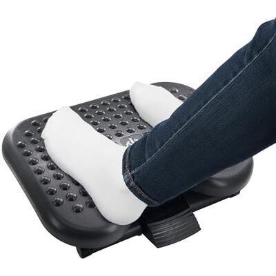 Relaxdays Ergonomic Desk Footrest with 3-Position Height & Tilt, Massage, Black, 17x46x35 cm Relaxdays Ergonomic Desk Footrest with 3-Position Height & Tilt, Massage, Black, 17x46x35 cm