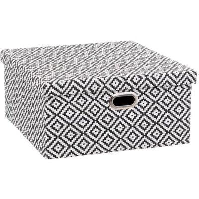 5 five simply smart Five Decorative Storage Box with Lid 31 x 31 x 15 cm Black and White 5 five simply smart Five Decorative Storage Box with Lid 31 x 31 x 15 cm Black and White