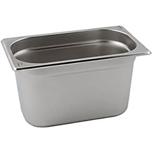Genware NEV-GN14-150 Stainless Steel Gastronorm Pan, Size 1/4, 150 mm Deep Genware NEV-GN14-150 Stainless Steel Gastronorm Pan, Size 1/4, 150 mm Deep