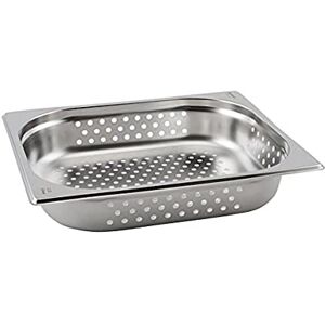 Genware NEV-GNP12-65 Perforated Stainless Steel Gastronorm Pan, Size 1/2, 65 mm Deep Genware NEV-GNP12-65 Perforated Stainless Steel Gastronorm Pan, Size 1/2, 65 mm Deep