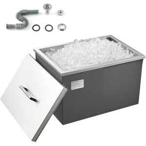 VEVOR Drop in Ice Chest, 20"L x 14"W x 12"H (508 x 355 x 306 mm) Stainless Steel Drop in Cooler, 30L Commercial Ice Bin with Pot Lid for Outdoor, Drain-pipe Set Included, for Cold Wine Beer VEVOR Drop in Ice Chest, 20"L x 14"W x 12"H (508 x 355 x 306 mm) Stainless Steel Drop in Cooler, 30L Commercial Ice Bin with Pot Lid for Outdoor, Drain-pipe Set Included, for Cold Wine Beer