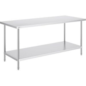 VEVOR Stainless Steel Prep Table, 72 x 30 x 34 Inch, 550lbs Load Capacity Heavy Duty Metal Worktable with Adjustable Undershelf, Commercial Workstation for Kitchen Restaurant Garage Backyard VEVOR Stainless Steel Prep Table, 72 x 30 x 34 Inch, 550lbs Load Capacity Heavy Duty Metal Worktable with Adjustable Undershelf, Commercial Workstation for Kitchen Restaurant Garage Backyard