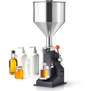 VEVOR Manual Paste Liquid Filling Machine, 5-50ml Bottle Filler, Adjustable Bottle Filling Machine, Stainless Steel Liquid Filler with Hopper for Milk Water Juice Shampoo Honey VEVOR Manual Paste Liquid Filling Machine, 5-50ml Bottle Filler, Adjustable Bottle Filling Machine, Stainless Steel Liquid Filler with Hopper for Milk Water Juice Shampoo Honey