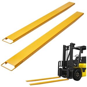 VEVOR Pallet Fork Extensions, 96" Length 4.5" Width, Heavy Duty Carbon Steel Fork Extensions for Forklifts, 1 Pair Forklift Extensions, Industrial Forklift Fork Attachments for Forklift Truck, Yellow VEVOR Pallet Fork Extensions, 96" Length 4.5" Width, Heavy Duty Carbon Steel Fork Extensions for Forklifts, 1 Pair Forklift Extensions, Industrial Forklift Fork Attachments for Forklift Truck, Yellow