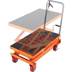 VEVOR Hydraulic Lift Table Cart, 770lbs Capacity 59" Lifting Height, Manual Double Scissor Lift Table with 4 Wheels and Non-slip Pad, Hydraulic Scissor Cart for Material Handling and Transportation VEVOR Hydraulic Lift Table Cart, 770lbs Capacity 59" Lifting Height, Manual Double Scissor Lift Table with 4 Wheels and Non-slip Pad, Hydraulic Scissor Cart for Material Handling and Transportation