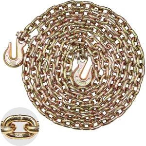 VEVOR G80 Transport Binder Chain, 5/16" x 14.2' Tow Chain with Clevis Grab Hooks, 4900 lbs Safe Working Load, Heavy Duty Trailer Logging Chain for Transporting Towing Truck Tie Down Binding Equipment VEVOR G80 Transport Binder Chain, 5/16" x 14.2' Tow Chain with Clevis Grab Hooks, 4900 lbs Safe Working Load, Heavy Duty Trailer Logging Chain for Transporting Towing Truck Tie Down Binding Equipment