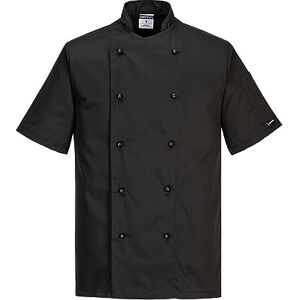 Portwest C734 Chef Jacket Protective Safety Short Sleeve Coat Stain Resistant Durable Workwear Unisex Professional Modern Chesfswear, Black, XX-Large Portwest C734 Chef Jacket Protective Safety Short Sleeve Coat Stain Resistant Durable Workwear Unisex Professional Modern Chesfswear, Black, XX-Large