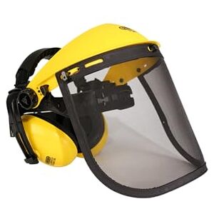 Oregon Browguard, Ear Protection & Steel Mesh Visor Combination PPE, Adjustable Safety Face Shield with Noise Cancelling Ear Muffs Attached to a Head Guard, For Forestry, Gardening, DIY, One Size Oregon Browguard, Ear Protection & Steel Mesh Visor Combination PPE, Adjustable Safety Face Shield with Noise Cancelling Ear Muffs Attached to a Head Guard, For Forestry, Gardening, DIY, One Size