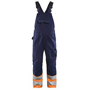 BLÅKLÄDER Blaklader 266218008953C50 High Vis Dungarees, Navy/Orange, Size C50 BLÅKLÄDER Blaklader 266218008953C50 High Vis Dungarees, Navy/Orange, Size C50