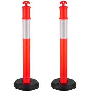VEVOR 2 Pack Traffic Delineator Posts, 1140 mm Traffic Safety Cones with Fillable Base and Reflective Strips, Heavy Duty Delineator Posts for Construction Site, Parking Lot, Crowd Control, Red VEVOR 2 Pack Traffic Delineator Posts, 1140 mm Traffic Safety Cones with Fillable Base and Reflective Strips, Heavy Duty Delineator Posts for Construction Site, Parking Lot, Crowd Control, Red