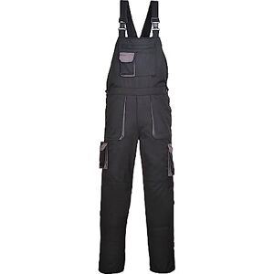 Portwest TX12 Men's Texo Contrast Bib and Brace Work Overalls Workwear Dungarees with Storage Knee Pad Pockets Adjustable Fit Elasticated Back, Black, M Portwest TX12 Men's Texo Contrast Bib and Brace Work Overalls Workwear Dungarees with Storage Knee Pad Pockets Adjustable Fit Elasticated Back, Black, M