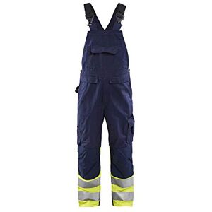 BLÅKLÄDER Blaklader 266218008933C44 High Vis Dungarees, Navy/Yellow, Size C44 BLÅKLÄDER Blaklader 266218008933C44 High Vis Dungarees, Navy/Yellow, Size C44