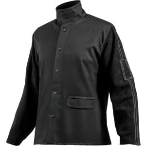 VEVOR Flame-Resistant Welding Jacket XXL, Heavy Duty Split Cowhide Leather Sleeve + 9 oz. FR Cotton Body, Heat-Resistant Welding Safety Jacket with Snap Buttons & Pockets, Ideal for Welders Fitters VEVOR Flame-Resistant Welding Jacket XXL, Heavy Duty Split Cowhide Leather Sleeve + 9 oz. FR Cotton Body, Heat-Resistant Welding Safety Jacket with Snap Buttons & Pockets, Ideal for Welders Fitters