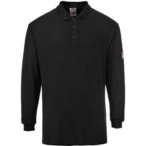 Portwest FR10 Men's Flame Resistant Anti-Static Long Sleeve Polo Shirt Lightweight Fireproof Welding ESD FR Safety Workwear, Black, XXL Portwest FR10 Men's Flame Resistant Anti-Static Long Sleeve Polo Shirt Lightweight Fireproof Welding ESD FR Safety Workwear, Black, XXL