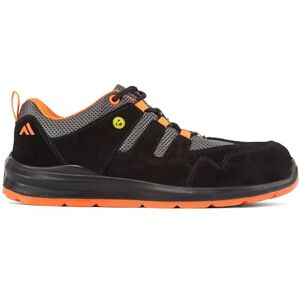 Portwest FE07 Composite Trainer S1 ESD Cow Suede Mesh Breathable Slip Resistant Non Metallic Lightweight Anti Static Safety Footwear, Black/Orange, 46 Portwest FE07 Composite Trainer S1 ESD Cow Suede Mesh Breathable Slip Resistant Non Metallic Lightweight Anti Static Safety Footwear, Black/Orange, 46