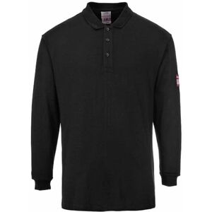 Portwest FR10 Men's Flame Resistant Anti-Static Long Sleeve Polo Shirt Lightweight Fireproof Welding ESD FR Safety Workwear, Black, M Portwest FR10 Men's Flame Resistant Anti-Static Long Sleeve Polo Shirt Lightweight Fireproof Welding ESD FR Safety Workwear, Black, M