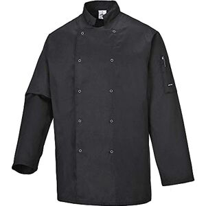 Portwest Suffolk Chefs Jacket L/S, Size: S, Colour: Black, C833BKRS Portwest Suffolk Chefs Jacket L/S, Size: S, Colour: Black, C833BKRS