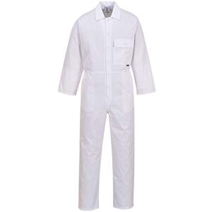 Portwest 2802 Men's Standard Work Coveralls Durable Polycotton Protective Work Overalls Concealed Stud Workwear Multi Pocket Elastic Waist Boiler Suit for Mechanics Warehouse Garages DIY, White, L Portwest 2802 Men's Standard Work Coveralls Durable Polycotton Protective Work Overalls Concealed Stud Workwear Multi Pocket Elastic Waist Boiler Suit for Mechanics Warehouse Garages DIY, White, L