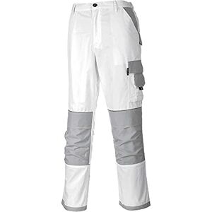 Portwest KS54 Men's Painters Pro Slim Fit Work Trousers with Knee Pad Pockets Reflective Painting Decorators Cargo Combat Safety Workwear, White, XXXL Portwest KS54 Men's Painters Pro Slim Fit Work Trousers with Knee Pad Pockets Reflective Painting Decorators Cargo Combat Safety Workwear, White, XXXL