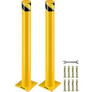 VEVOR Safety Bollard, 42 Inch Height Bollard Post, 4.5 Inch Diameter Steel Pipe Safety Bollard Post, Yellow Steel Bollard, Steel Safety Bollard with 8 Anchor Bolts, Perfect for Traffic-Sensitive Area VEVOR Safety Bollard, 42 Inch Height Bollard Post, 4.5 Inch Diameter Steel Pipe Safety Bollard Post, Yellow Steel Bollard, Steel Safety Bollard with 8 Anchor Bolts, Perfect for Traffic-Sensitive Area
