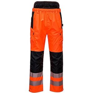 Portwest PW342 PW3 Men's Hi-Vis Extreme Waterproof Rain Trousers with Pockets Reflective High Viz Outdoor Safety Workwear, Orange/Black, S Portwest PW342 PW3 Men's Hi-Vis Extreme Waterproof Rain Trousers with Pockets Reflective High Viz Outdoor Safety Workwear, Orange/Black, S