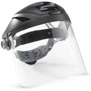 Jackson 14262 F4XP Premium Face Shield/Face Guard, Ratcheting Safety Headgear, Clear Anti-Fog Polycarbonate Window for Grinding visor face protection, Black Jackson 14262 F4XP Premium Face Shield/Face Guard, Ratcheting Safety Headgear, Clear Anti-Fog Polycarbonate Window for Grinding visor face protection, Black