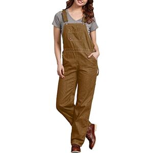 Dickies Women's Relaxed Bib Overall, Rinsed Brown Duck, M Dickies Women's Relaxed Bib Overall, Rinsed Brown Duck, M