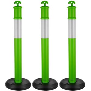 VEVOR 3 Pack Traffic Delineator Posts, 1140 mm Traffic Safety Cones with Fillable Base and Reflective Strips, Heavy Duty Delineator Posts for Construction Site, Parking Lot, Crowd Control, Green VEVOR 3 Pack Traffic Delineator Posts, 1140 mm Traffic Safety Cones with Fillable Base and Reflective Strips, Heavy Duty Delineator Posts for Construction Site, Parking Lot, Crowd Control, Green