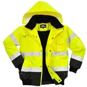 Portwest C465 Hi-Vis 3-in-1 Waterproof Contrast Hooded Bomber Jacket with Pockets Reflective Outdoor Safety Security Workwear Coat, Yellow/Black, 3XL Portwest C465 Hi-Vis 3-in-1 Waterproof Contrast Hooded Bomber Jacket with Pockets Reflective Outdoor Safety Security Workwear Coat, Yellow/Black, 3XL