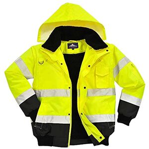 Portwest C465 Hi-Vis 3-in-1 Waterproof Contrast Hooded Bomber Jacket with Pockets Reflective Outdoor Safety Security Workwear Coat, Yellow/Black, XXL Portwest C465 Hi-Vis 3-in-1 Waterproof Contrast Hooded Bomber Jacket with Pockets Reflective Outdoor Safety Security Workwear Coat, Yellow/Black, XXL
