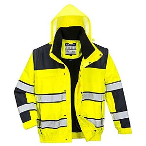 Portwest Hi-Vis Classic Bomber Jacket, Size: S, Colour: Yellow/Black, C466YBRS Portwest Hi-Vis Classic Bomber Jacket, Size: S, Colour: Yellow/Black, C466YBRS