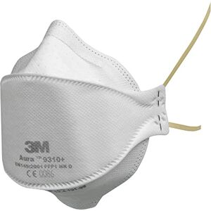 3M Aura Particulate Respirator, FFP1, Unvalved, 9310+, 20 Masks per Pack, White, One Size 3M Aura Particulate Respirator, FFP1, Unvalved, 9310+, 20 Masks per Pack, White, One Size