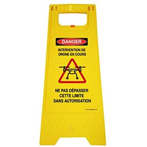 AUA SIGNALETIQUE Chevalet Signalisation Intervention Drone Danger Poids 1 kg en Plastique Jaune AUA SIGNALETIQUE Chevalet Signalisation Intervention Drone Danger Poids 1 kg en Plastique Jaune
