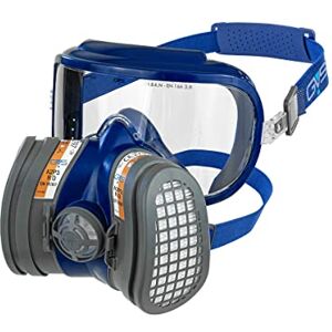 GVS Elipse Integra Low Profile Mask with Goggle with A2P3 Filters for Organic Gases and Vapours until 5000 ppm and Dust, S/M GVS Elipse Integra Low Profile Mask with Goggle with A2P3 Filters for Organic Gases and Vapours until 5000 ppm and Dust, S/M