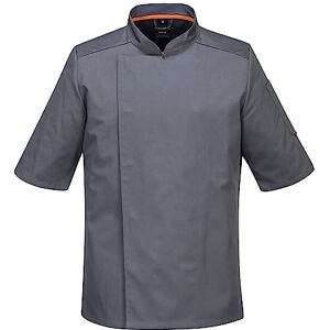 Portwest C738 Men's Mesh Air Pro Chef Jacket Short Sleeve Breathable Durable Slim Fit Texpel Finish Workwear Apron with Sleeve Pocket Machine Washable, Slate Grey, 3XL Portwest C738 Men's Mesh Air Pro Chef Jacket Short Sleeve Breathable Durable Slim Fit Texpel Finish Workwear Apron with Sleeve Pocket Machine Washable, Slate Grey, 3XL
