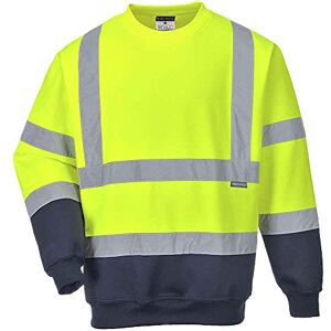 Portwest B306 Hi-Vis Contrast Sweatshirt ANSI Certified Reflective Workwear Durable Warm 40+ UPF Protection for Construction Rail and Industrial Use, Yellow/Navy, XXL Portwest B306 Hi-Vis Contrast Sweatshirt ANSI Certified Reflective Workwear Durable Warm 40+ UPF Protection for Construction Rail and Industrial Use, Yellow/Navy, XXL