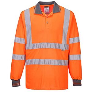 Portwest S277 Men's Hi Vis Long Sleeve Polo Shirt Reflective High Viz Outdoor Safety Security Workwear Top, Orange, M Portwest S277 Men's Hi Vis Long Sleeve Polo Shirt Reflective High Viz Outdoor Safety Security Workwear Top, Orange, M