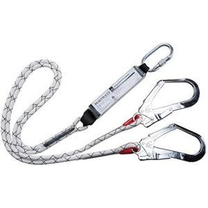 Portwest Double Kernmantle Lanyard With Shock Absorber, Size: One Size, Colour: White, FP55WHR Portwest Double Kernmantle Lanyard With Shock Absorber, Size: One Size, Colour: White, FP55WHR