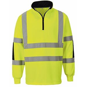 Portwest B308 Xenon Hi Vis Rugby Shirt Durable Cotton Polyester Sweatshirt Reflective Jumper UV Protection 1/4 Zip Ribbed Cuffs EN ISO 20471 Certified Safety Workwear Top, Yellow, M Portwest B308 Xenon Hi Vis Rugby Shirt Durable Cotton Polyester Sweatshirt Reflective Jumper UV Protection 1/4 Zip Ribbed Cuffs EN ISO 20471 Certified Safety Workwear Top, Yellow, M