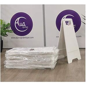 AUA SIGNALETIQUE 1 Carton de 10 Chevalets Signalisation Vierge sans Marquage Poids 1 kg en Plastique Blanc AUA SIGNALETIQUE 1 Carton de 10 Chevalets Signalisation Vierge sans Marquage Poids 1 kg en Plastique Blanc