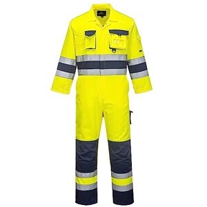 Portwest TX55 Men's Nantes Hi Vis Reflective Boiler Suit Overalls Coverall Safety Class 3 Yellow/Navy, M Portwest TX55 Men's Nantes Hi Vis Reflective Boiler Suit Overalls Coverall Safety Class 3 Yellow/Navy, M