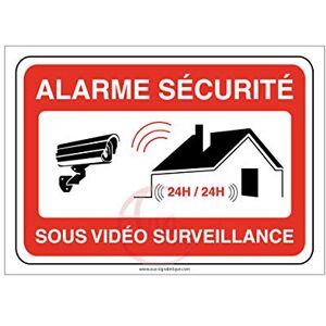 AUA SIGNALETIQUE Panneau Alarme Sécurité sous Vidéo Surveillance 24H/24 Propriété Privée 300X210 Mm, Aluminium 3 Mm AUA SIGNALETIQUE Panneau Alarme Sécurité sous Vidéo Surveillance 24H/24 Propriété Privée 300X210 Mm, Aluminium 3 Mm