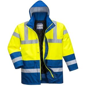 Portwest S466 Men's Waterproof Hi Vis Traffic Jacket Reflective Safety Coat Yellow/Royal, Large Portwest S466 Men's Waterproof Hi Vis Traffic Jacket Reflective Safety Coat Yellow/Royal, Large