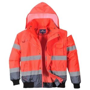 Portwest C465 Hi-Vis 3-in-1 Waterproof Contrast Hooded Bomber Jacket with Pockets Reflective Outdoor Safety Security Workwear Coat, Red/Navy, 3XL Portwest C465 Hi-Vis 3-in-1 Waterproof Contrast Hooded Bomber Jacket with Pockets Reflective Outdoor Safety Security Workwear Coat, Red/Navy, 3XL