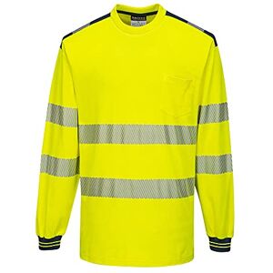 Portwest T185 Lightweight PW3 Hi-Vis Cotton Comfort T-Shirt L/S Yellow/Navy, Small Portwest T185 Lightweight PW3 Hi-Vis Cotton Comfort T-Shirt L/S Yellow/Navy, Small